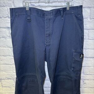 Mascot Blue Workwear Knee Guard Pocket Cargo Work Pants Men Size 42x34 Carpenter